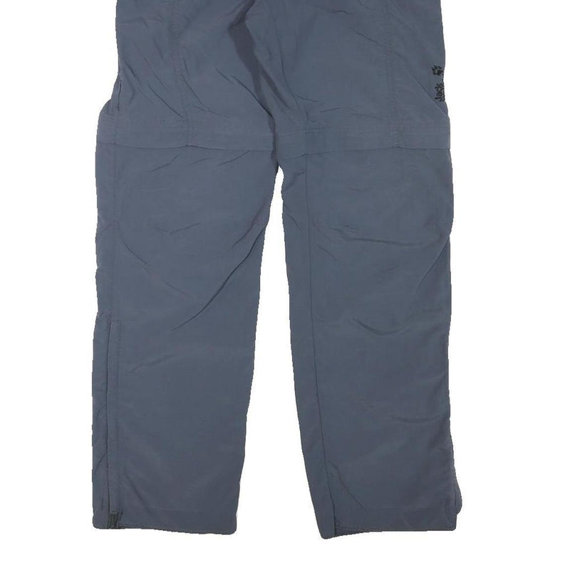 JACK WOLFSKIN Womens Polyester Blend Grey Relaxed Zip Trousers W29 L31 Outdoor