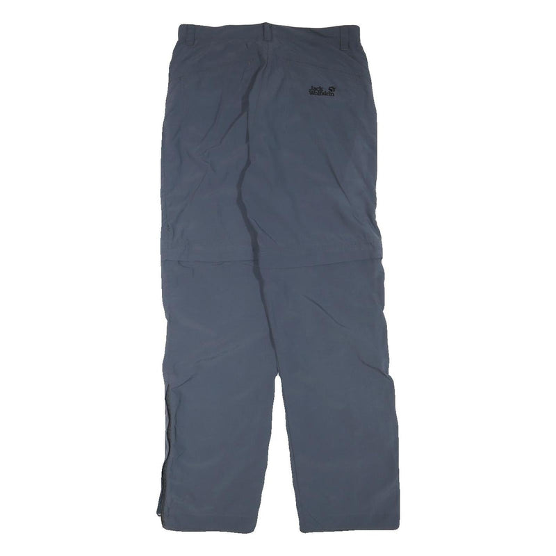 JACK WOLFSKIN Womens Polyester Blend Grey Relaxed Zip Trousers W29 L31 Outdoor