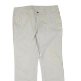 DICKIES Mens Grey Cotton Blend Twill Regular Straight Trousers W38 L31 Workwear