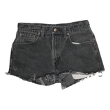 LEVI'S Womens Shorts Black Denim Cut-Off Size M W30 505 Frayed Hem