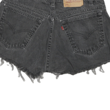 LEVI'S Womens Shorts Black Denim Cut-Off Size M W30 505 Frayed Hem
