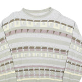 JOCKEY Mens Grey Patterned Cotton Blend Jumper Crew Neck Basic Knit L