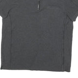 CALVIN KLEIN Mens Grey Short Sleeve Plain L Polo Shirt Cotton Blend Zip Neck