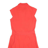 COURTELLE Womens Red Sleeveless Day Woven Plain Knee Length M Belted Zip Dress