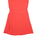 COURTELLE Womens Red Sleeveless Day Woven Plain Knee Length M Belted Zip Dress