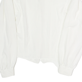 N+L Womens White Blouse Long Sleeve Collared Plain UK 12 Elegant Buttoned