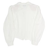 N+L Womens White Blouse Long Sleeve Collared Plain UK 12 Elegant Buttoned
