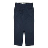 DICKIES Mens Cotton Blend Navy Regular Straight Trousers W36 L32 Workwear Zip