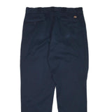 DICKIES Mens Cotton Blend Navy Regular Straight Trousers W36 L32 Workwear Zip