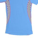 HELLY HANSEN Womens Blue & Black Stripe Graphic T-Shirt S Short Sleeve Crew Neck
