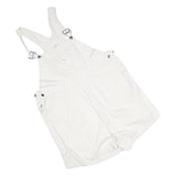 DUO Womens White Cotton Blend Dungarees Regular Fit Woven XL W40 L5 Summer