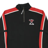 IXS Mens Black & Red Zip Neck M Sweatshirt Sports Logo Pullover Polyester Blend