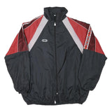 Mens Black & Red Polyester Blend Track Jacket 2XL Zip Closure Retro Style