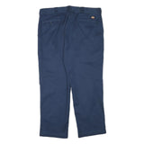DICKIES Mens Cotton Blend Navy Regular Fit Straight Trousers W38 L29 Workwear