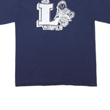 RUSSELL ATHLETIC Mens Navy Blue Graphic T-Shirt L Short Sleeve V-Neck Casual