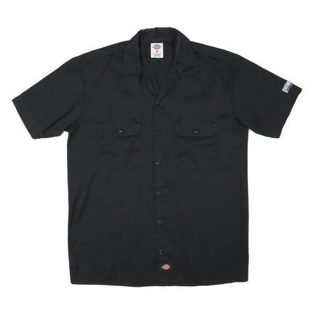 DICKIES Mens Black Work Shirt Cotton Blend M Two Pockets Short Sleeve