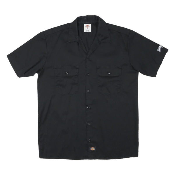 DICKIES Mens Black Work Shirt Cotton Blend M Two Pockets Short Sleeve