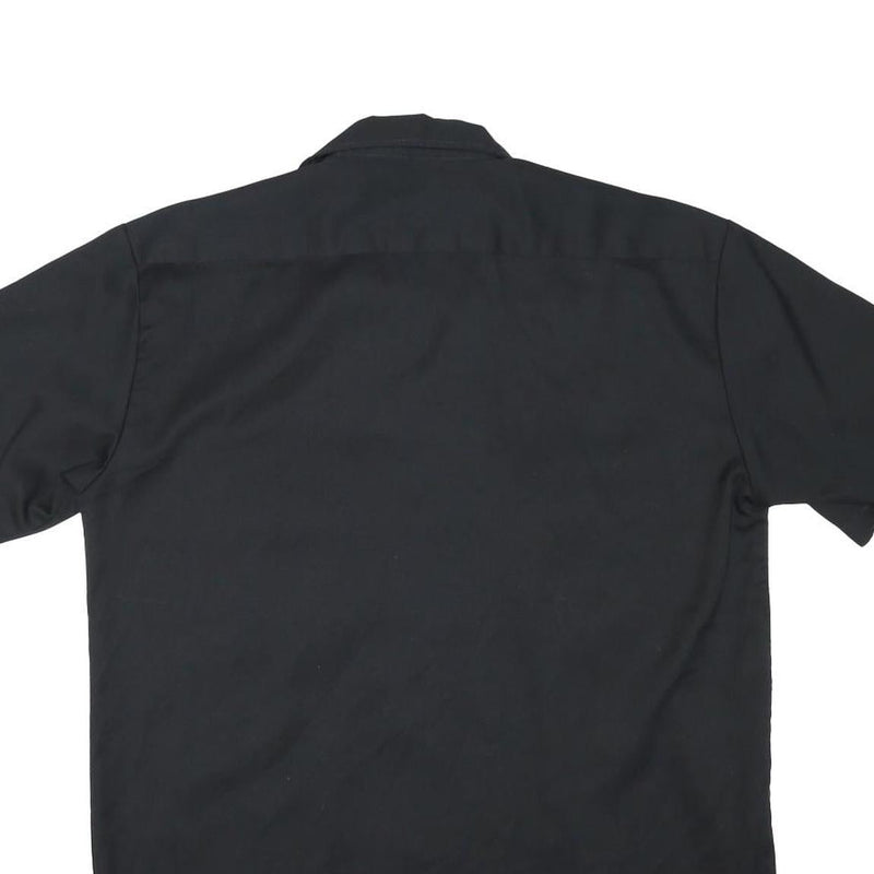 DICKIES Mens Black Work Shirt Cotton Blend M Two Pockets Short Sleeve