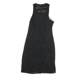 EMPORIO ARMANI Womens Black Bodycon Polyester Midi Dress Sleeveless Zip