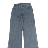 CHUANG GAO Womens Regular Blue Denim Jeans Wide-Leg Cotton Zip W22 L32