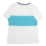 TOMMY HILFIGER Mens White & Blue Graphic T-Shirt M Short Sleeve Crew Neck Logo