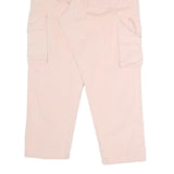 COURSEMYS Womens Cotton Blend Pink Relaxed Cargo Trousers W26 L27 Drawstring