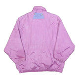 Womens Pink Purple Zip Jacket M Polyester Blend Plain Casual Outerwear