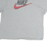 NIKE Mens Grey Red Graphic T-Shirt L Short Sleeve Crew Neck Casual Sportswear