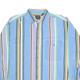 SIERRA PACIFIC Mens Blue & Beige Striped Shirt XL Cotton Long Sleeve Casual