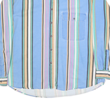 SIERRA PACIFIC Mens Blue & Beige Striped Shirt XL Cotton Long Sleeve Casual
