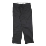 DICKIES Mens Black Relaxed Straight Trousers W34 L28 Workwear Zip Closure