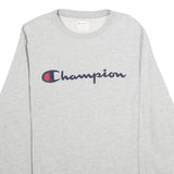 CHAMPION Mens Grey Sweatshirt Crew Neck XL Logo Embroidered Cotton Blend