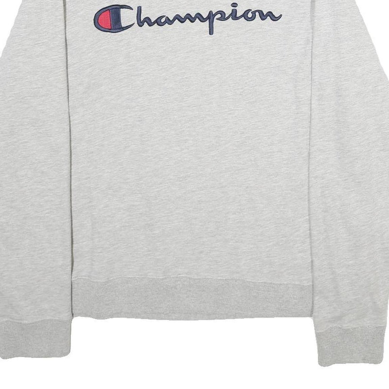 CHAMPION Mens Grey Sweatshirt Crew Neck XL Logo Embroidered Cotton Blend