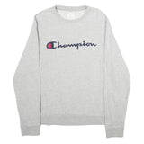 CHAMPION Mens Grey Sweatshirt Crew Neck XL Logo Embroidered Cotton Blend