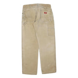 DICKIES Mens Cotton Blend Beige Regular Fit Straight Leg Trousers W34 L30