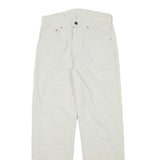 LEVI'S Mens Cotton Blend White Regular Straight Trousers W29 L29 Casual Zip