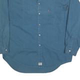 LEVI'S Mens Blue Cotton Shirt XL Button Front Casual Classic Two Pocket