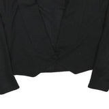 YESSICCA Womens Black Short Button Synthetic Jacket M Plain Cropped
