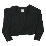 YESSICCA Womens Black Short Button Synthetic Jacket M Plain Cropped