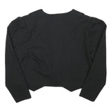 YESSICCA Womens Black Short Button Synthetic Jacket M Plain Cropped