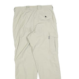 TENSON Mens Polyester Blend Beige Regular Cargo Trousers W32 L32 Zip Closure