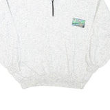 Mens White 1/4 Zip Sweatshirt M Cotton Blend Casual Pullover Comfort