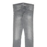 CARHARTT Mens Slim Jeans Grey Denim W34 L30 Zip Slim Fit Casual Workwear