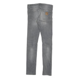 CARHARTT Mens Slim Jeans Grey Denim W34 L30 Zip Slim Fit Casual Workwear