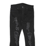 LEVI'S 512 Mens Slim Black Denim Raw W31 L27 Distressed Detail Jeans