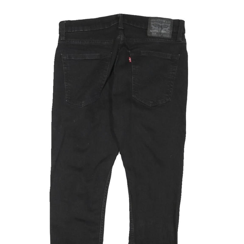 LEVI'S 512 Mens Slim Black Denim Raw W31 L27 Distressed Detail Jeans