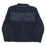 NAUTICA Mens Navy Blue Fleece Zip Jacket L Warm Casual Outdoor
