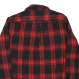 JACHS Mens Red & Black Check Shirt M Cotton Blend Casual Long Sleeve