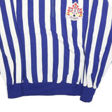 CROSSBAR Mens Blue & White Patterned Jumper Polo Collar 1/4 Zip L Acrylic Knit