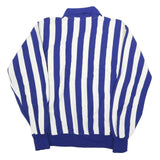 CROSSBAR Mens Blue & White Patterned Jumper Polo Collar 1/4 Zip L Acrylic Knit